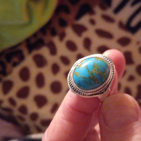 Jewelry - Faux turquoise  silver tone ring. Sz 9